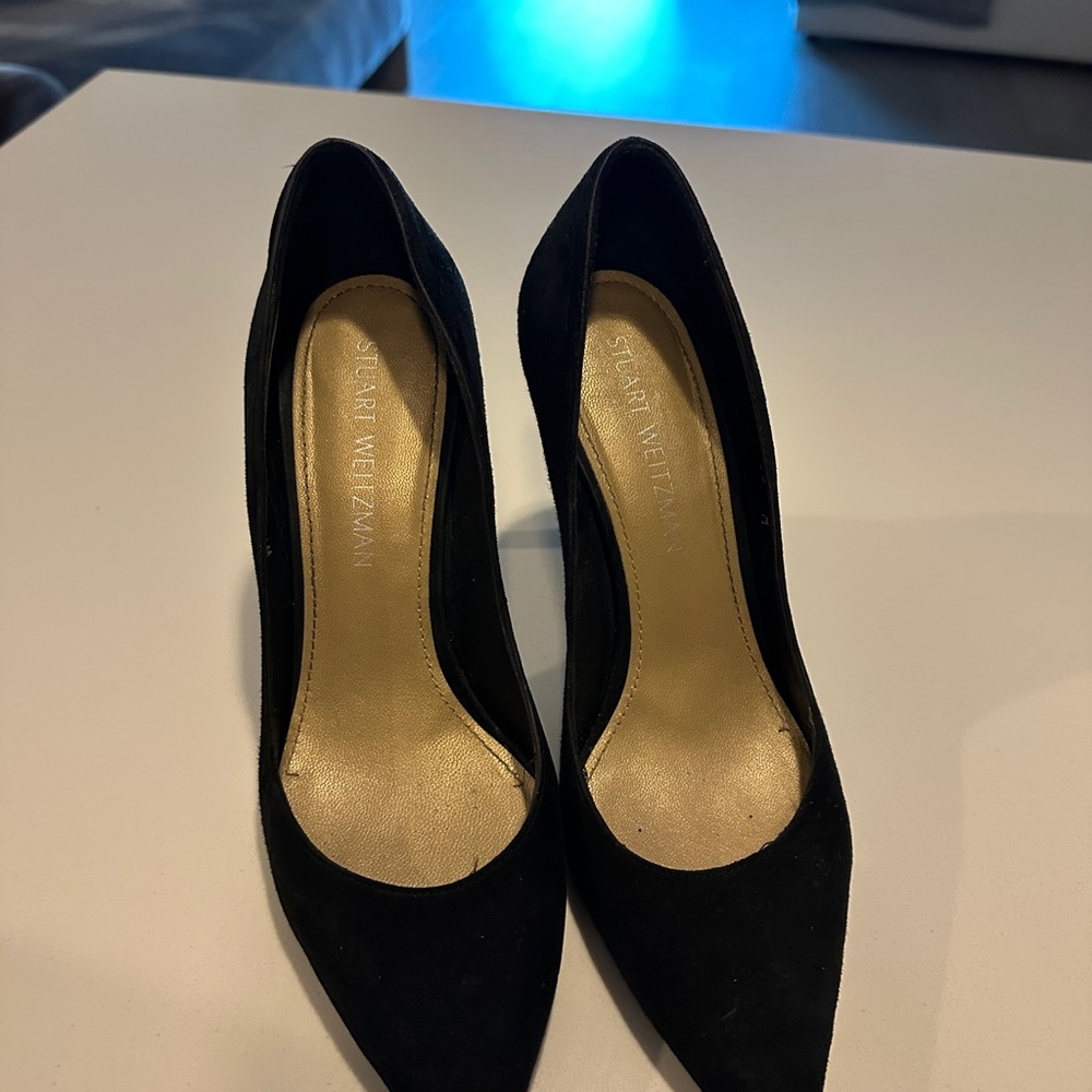 Stuart Weitzman Black Suede Heels - Picture 3 of 10